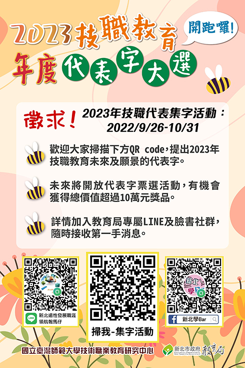 「2023技職教育年度代表字」活動開跑   超過十萬價值獎品等你拿